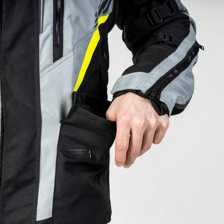 KURTKA TEKSTYLNA OZONE TOUR III BLACK/GREY/FLUO YELLOW (PLUS SIZE)