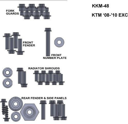 ZESTAW ŚRUB KEITI DO KTM 08-10 EXC