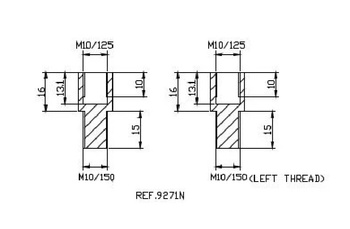 Adapter lusterek PUIG Hi-Tech do owiewek (9271N, prawy) Czarny (N) 9271N