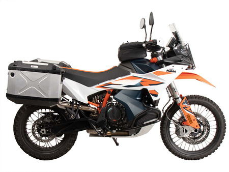 Side carrier cutout stainless steel incl. Xplorer silver sideboxes for KTM 890 Adventure / R / Rally (2023-)