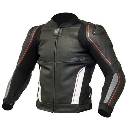 KURTKA SKÓRZANA OZONE VOLT BLACK/WHITE