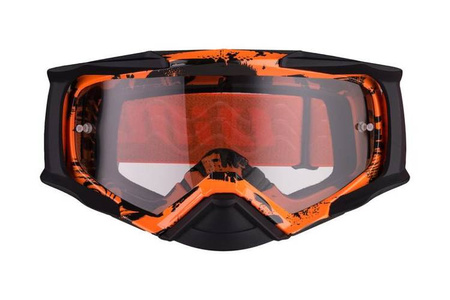 GOGLE IMX DUST GRAPHIC ORANGE/BLACK MATT - SZYBA DARK SMOKE + CLEAR (2 SZYBY W ZESTAWIE)