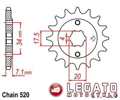 ZĘBATKA NAPĘDOWA JT PRZÓD
