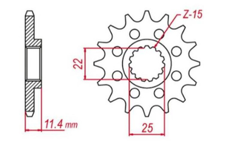 GROSSKOPF ZĘBATKA PRZEDNIA 1252 15 ZĘBÓW LC4 400/600/620/640/690