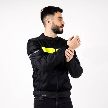 KURTKA TEKSTYLNA OZONE DART BLACK/FLUO YELLOW (PLUS SIZE)