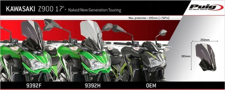 Owiewka PUIG do Kawasaki Z900 17-19 (Touring) Lekko przyciemniany (H) 9392H