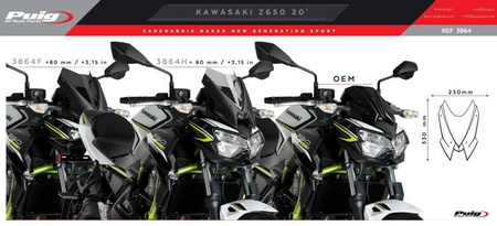 Owiewka PUIG do Kawasaki Z650 2020-2025 (Sport)