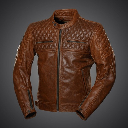 KURTKA MOTOCYKLOWA SKÓRZANA 4SR SCRAMBLER COGNAC