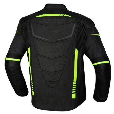 Motocyklowa Kurtka Tekstylna Ozone Pulse Black/Fluo Yellow