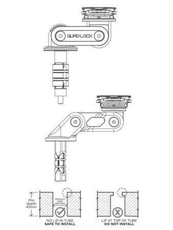 Podstawa montowana w sztycę główki ramy Quad Lock® PRO