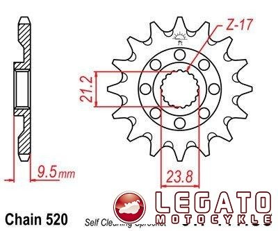 ZĘBATKA NAPĘDOWA JT PRZÓD SELF CLEANING