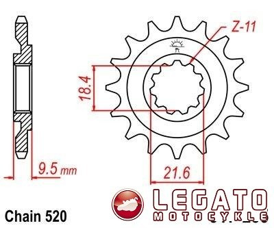 ZĘBATKA NAPĘDOWA JT PRZÓD (520)