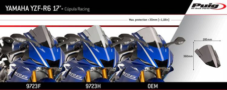 Szyba sportowa PUIG do Yamaha YZF R6 2017-2020 / R7 2022-2025