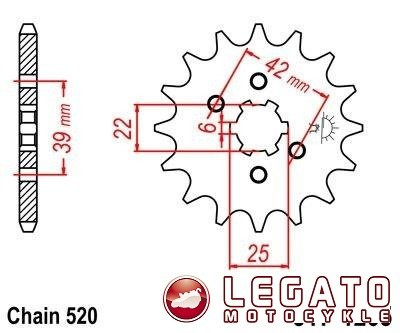 ZĘBATKA NAPĘDOWA JT PRZÓD (520)