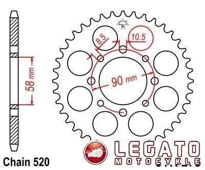 ZĘBATKA NAPĘDOWA JT TYŁ (520)