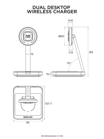 Biurkowa ładowarka indukcyjna Quad Lock® MAG Dual