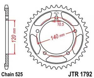 ZĘBATKA TYLNA STALOWA JT R1792-45, 45Z, ROZMIAR 525