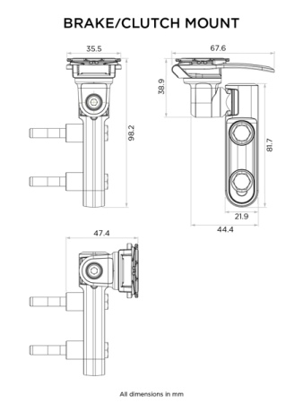 Podstawa montowana w obejmie pompy hamulca/sprzęgła Quad Lock®