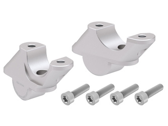 Handlebar riser with offset 30 mm high, 21 mm back, silver for BMW R 1200 RS (2015-2018)