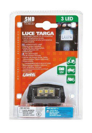 90167 3 punktowe oświetlenie tablicy rejestracyjnej LED-SMD, niebieskie 