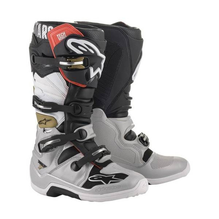 BUTY ALPINESTARS TECH 7 BLACK/SILVER WHITE/GOLD