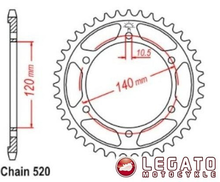 ZĘBATKA NAPĘDOWA JT TYŁ (520)