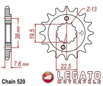 ZĘBATKA NAPĘDOWA JT PRZÓD (520)