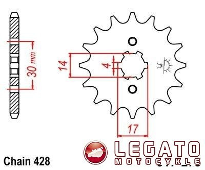 ZĘBATKA NAPĘDOWA JT PRZÓD (428)
