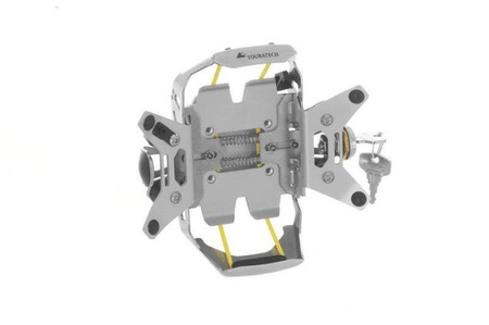 Uchwyt nawigacji Garmin ZUMO 590 /595 LM *zamykany*, srebrny, naturalne anodowane aluminium