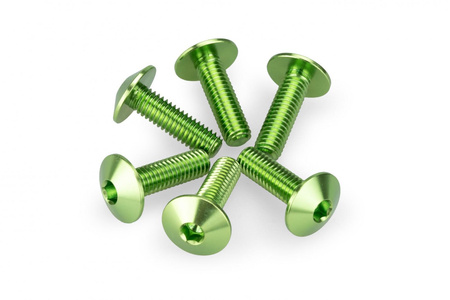 Anodyzowane śrubki PUIG do szyb i owiewek (M6x20, 6 szt.) Zielony (V) 21764V