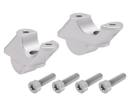 Handlebar riser with offset 30 mm high, 21 mm back, silver for BMW R 1250 RS (2019-) (only for tubular handlebars)