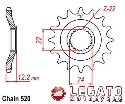 ZĘBATKA NAPĘDOWA JT PRZÓD (520)