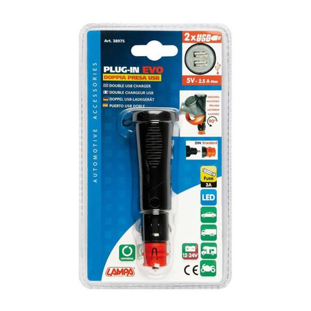 38975 Ładowarka 2 porty USB - 2500 mA - 12 / 24V 