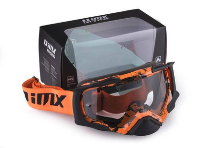GOGLE IMX DUST GRAPHIC ORANGE/BLACK MATT - SZYBA DARK SMOKE + CLEAR (2 SZYBY W ZESTAWIE)
