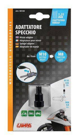 90140 Adapter do lusterka  gwint prawy  Ø 10 mm na lewy  Ø 8 mm
