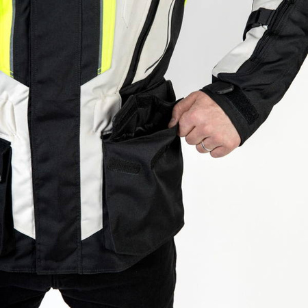 KURTKA TEKSTYLNA OZONE SAHARA BLACK/GREY/FLUO YELLOW