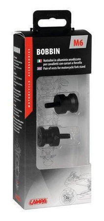 90642 Para rolek do stojaków motocyklowych - czarne 6x1 mm