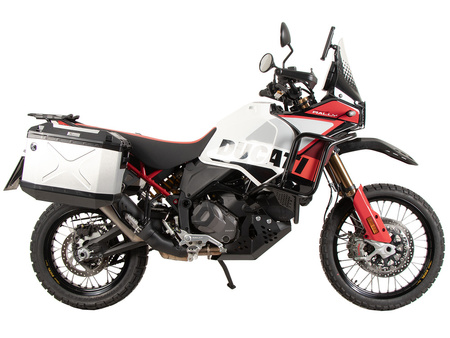 Side carrier cutout black incl. Xplorer silver sideboxes for Ducati DesertX Rally (2024-)