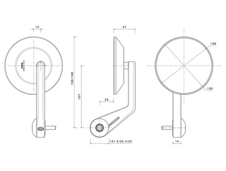 Rizoma Lusterko Eccentrico