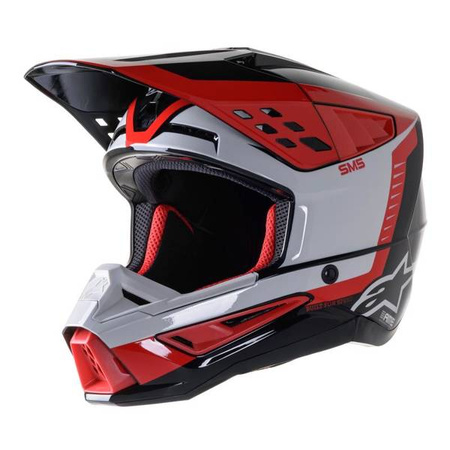 KASK ALPINESTARS S-M5 BEAM BLACK/GREY RED GLOSSY