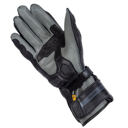 Motocyklowe Rękawice Skórzane Rebelhorn ST Long Lady Black/Grey