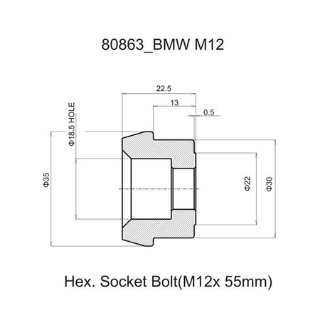 Adapter lusterka do końcówki kierownicy BMW M12                   