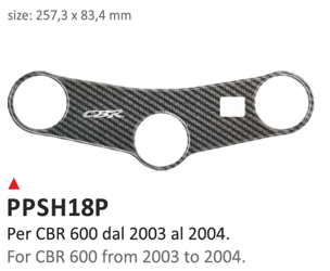 ONEDESIGN Naklejka na półkę kierownicy Honda CBR 600 2003/2004