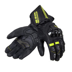 RĘKAWICE SKÓRZANE OZONE RS600 BLACK/FLUO YELLOW