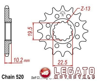 ZĘBATKA NAPĘDOWA JT PRZÓD SELF CLEANING (520)