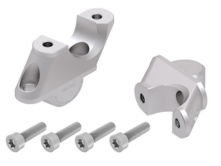 Handlebar riser with offset 30 mm high, 21 mm back, silver for BMW R 1250 R (2019-)