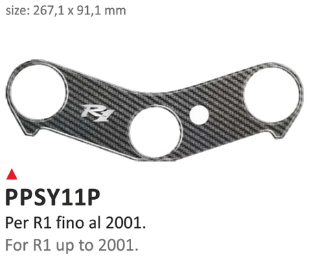 ONEDESIGN Naklejka na półkę kierownicy Yamaha R1 fino 2001