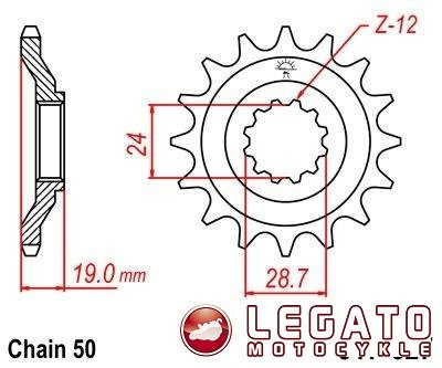 ZĘBATKA NAPĘDOWA JT PRZÓD (530)