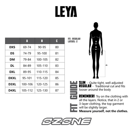 SPODNIE TEKSTYLNE OZONE LEYA LADY BLACK