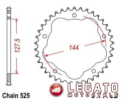 ZĘBATKA NAPĘDOWA JT ALU TYŁ (525)